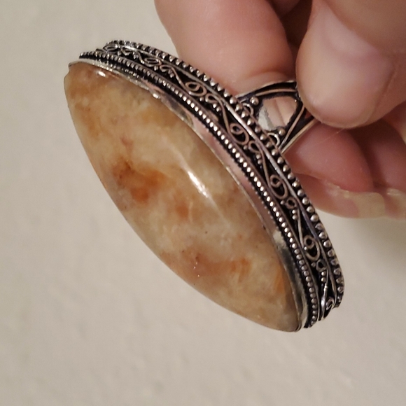 New Huge Sunstone 925 Silver Statement Ring. - Picture 11 of 14